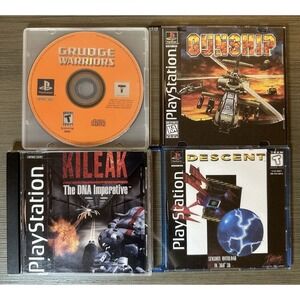 PS1 Games Lot - Descent, Kileak The DNA Imperative, Grudge Warriors, Gunship